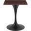 Lippa 24 Inch Wood Square Dining Table In Walnut and Black