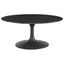 Lippa 36 Inch Round Artificial Marble Coffee Table In Black