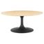 Lippa 36 Inch Wood Coffee Table In Black and Natural