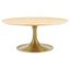 Lippa 36 Inch Wood Coffee Table In Natural and Gold