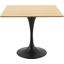 Lippa 36 Inch Wood Square Dining Table In Black and Natural