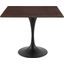 Lippa 36 Inch Wood Square Dining Table In Walnut and Black