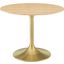 Lippa 40 Inch Wood Dining Table In Natural and Gold