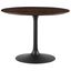 Lippa 40 Inch Wood Dining Table In Walnut and Black