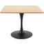 Lippa 40 Inch Wood Square Dining Table In Black and Natural