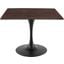 Lippa 40 Inch Wood Square Dining Table In Walnut and Black