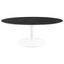 Lippa 42 Inch Oval Artificial Marble Coffee Table