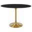 Lippa 42 Inch Oval Artificial Marble Dining Table In Black and Gold