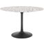 Lippa 47 Inch  Round Terrazzo Dining Table In Black White