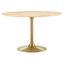 Lippa 47 Inch Wood Dining Table In Natural and Gold