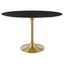 Lippa 48 Inch Oval Artificial Marble Dining Table In Black and Gold