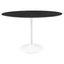 Lippa 48 Inch Oval Artificial Marble Dining Table