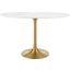 Lippa 48 Inch  Oval Wood Dining Table In Gold White