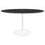 Lippa 54 Inch Artificial Marble Dining Table EEI-5185-WHI-BLK