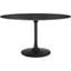 Lippa 54 Inch Artificial Marble Oval Dining Table In Black