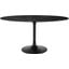 Lippa 60 Inch Artificial Marble Oval Dining Table In Black
