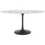 Lippa 60 Inch  Oval Terrazzo Dining Table In Black White