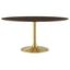 Lippa 60 Inch Oval Wood Dining Table In Walnut