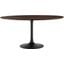 Lippa 60 Inch Wood Dining Table In Walnut and Black