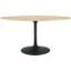 Lippa 60 Inch Wood Oval Dining Table In Black and Natural