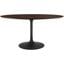 Lippa 60 Inch Wood Oval Dining Table In Walnut and Black