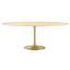 Lippa 78 Inch Oval Wood Dining Table In Natural and Gold