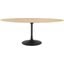 Lippa 78 Inch Wood Oval Dining Table In Black and Natural