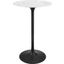Lippa Black and White 28 Inch Round Artificial Marble Bar Table
