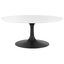 Lippa Black and White 36 Inch Round Wood Coffee Table