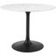 Lippa Black and White 40 Inch Round Artificial Marble Dining Table