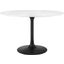 Lippa Black and White 47 Inch Round Artificial Marble Dining Table EEI-3527-BLK-WHI