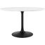 Lippa Black and White 47 Inch Round Wood Dining Table