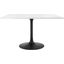 Lippa Black and White 47 Inch Square Wood Top Dining Table