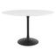 Lippa Black and White 48 Inch Oval Wood Top Dining Table