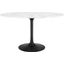 Lippa Black and White 54 Inch Oval Artificial Marble Dining Table