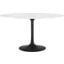 Lippa Black and White 54 Inch Round Artificial Marble Dining Table
