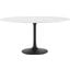 Lippa Black and White 60 Inch Round Artificial Marble Dining Table