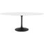 Lippa Black and White 78 Inch Oval Artificial Marble Dining Table