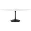 Lippa Black and White 78 Inch Oval Wood Dining Table