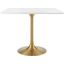 Lippa Gold and White 36 Inch Square Wood Top Dining Table