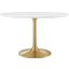 Lippa Gold and White 47 Inch Round Wood Dining Table