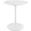 Lippa White 28 Inch Round Artificial Marble Dining Table