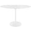 Lippa White 48 Inch Oval Artificial Marble Dining Table