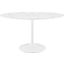Lippa White 54 Inch Oval Artificial Marble Dining Table