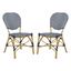 Lisbeth Navy and White French Bistro Stacking Side Chair Set of 2