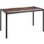 Live Edge Contemporary Table In Black Steel With Printed Glass Top
