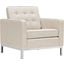 Loft Beige Upholstered Fabric Arm Chair