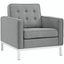 Loft Upholstered Fabric Armchair In Light Gray