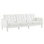 Loft Silver and White Tufted Upholstered Faux Leather Sofa
