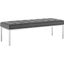 Loft Tufted Vegan Leather Bench In Silver Gray